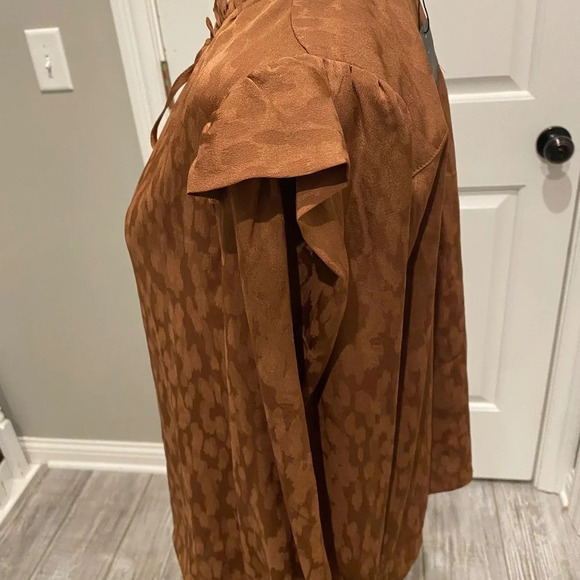 New! Current Air Autumn Puff Sleeve blouse, caramel 16280 NWT - Picture 11 of 16